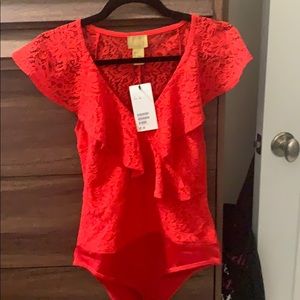 Red lace bodysuit from H&M size 6